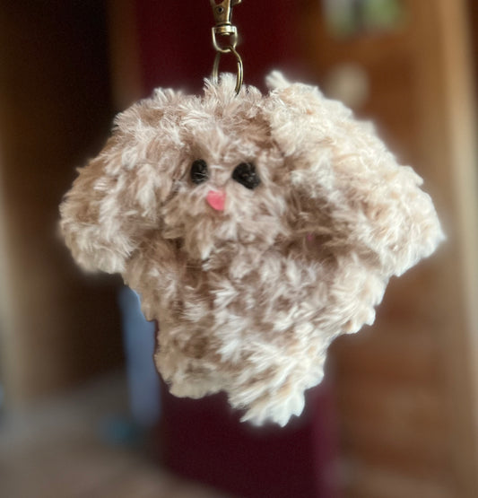 Fluffy bunny bag charm